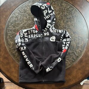 The North Face Black and Red Graphic Sweatshirt